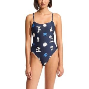 Seafolly La Palma Scoop Neck One Piece - True Navy NWT SIZE US 10